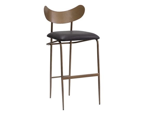 Gibbons Barstool - Antique Brass Charcoal Black