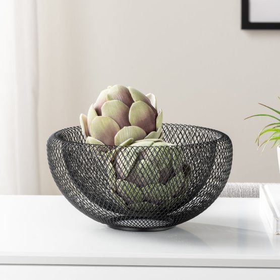 Mesh Double Wall 9.5 Inch Diameter Black Bowl