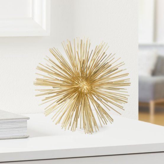 Spike Decor Sphere 7 Inch Ball - Gold