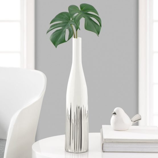 Flare 16 Inch Tall Ceramic Bottle Vase