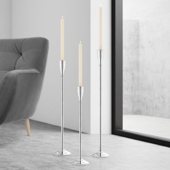 Treo Aluminum 3 Piece Floor Taper Candle Holder Set