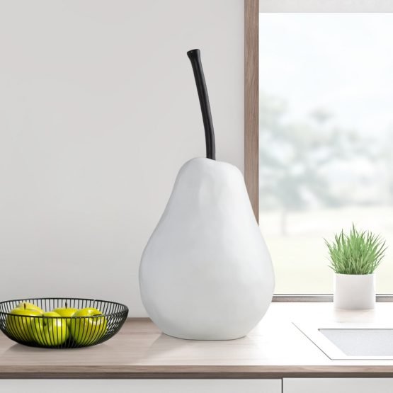 Grand Pear Oversized Resin Decor Sculpture - White