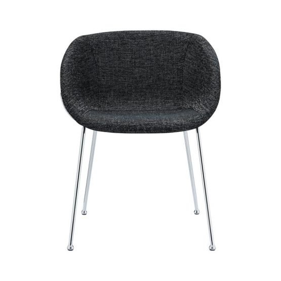 Zach Armchair in Black with Chrome Legs