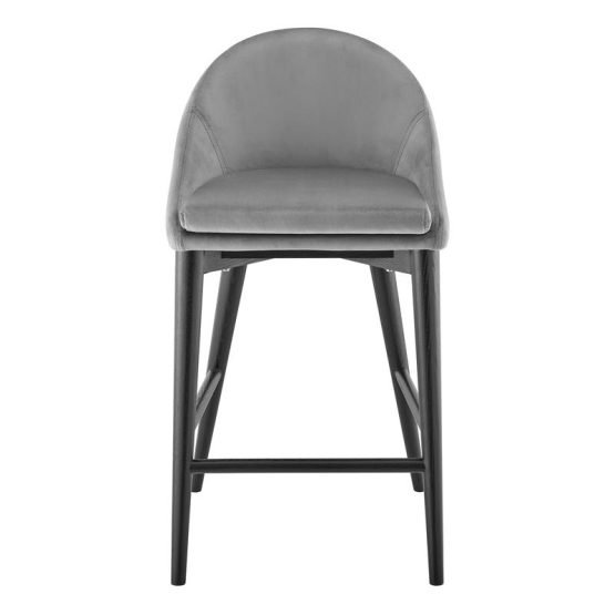 Baruch Counter Stool in Gray with Matte Black Legs