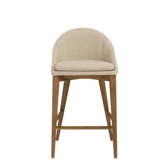 Baruch Counter Stool in Tan with Walnut Legs