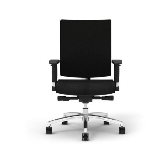 Ansel Office Chair in Black with Polished Aluminum Components