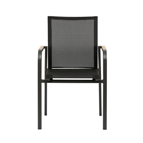 Tristan Armchair in Black Mesh with Anthracite Frame