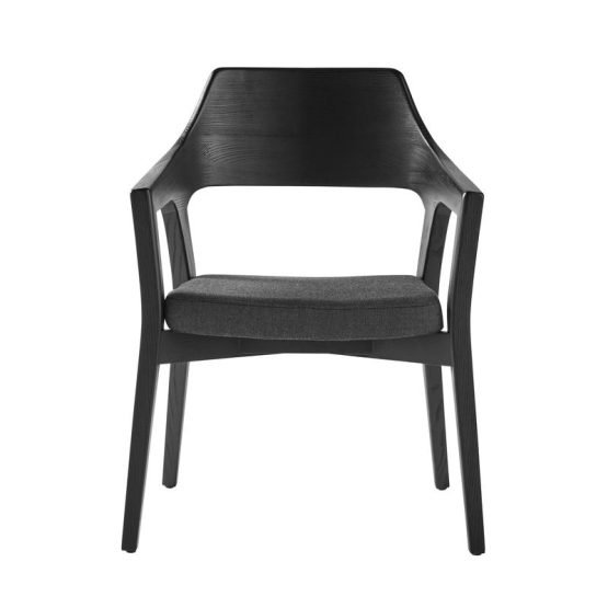 Beau Visitor Chair in Black with Seat in Gray