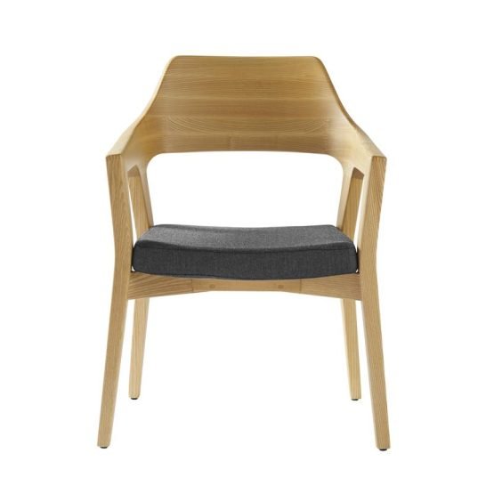 Beau Visitor Chair in Natural with Seat in Gray
