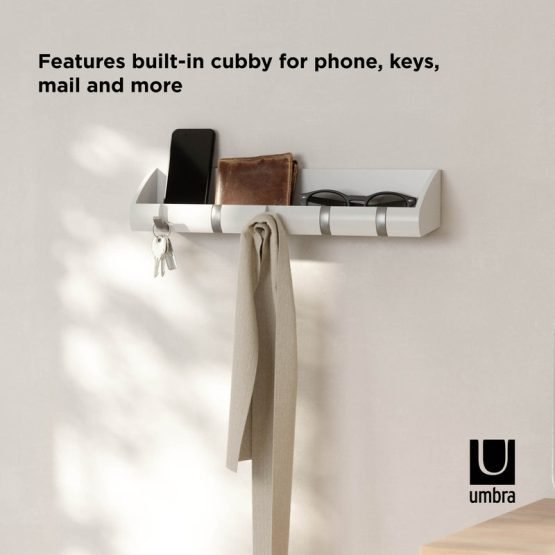 Cubby Entryway Organizer White-Nickel