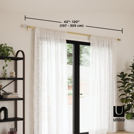 Tula Curtain Rod Eco-Friendly Gold 42-120" (107-305 cm)