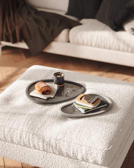Hub Serving Trays Set of 2 Charcoal-Grey