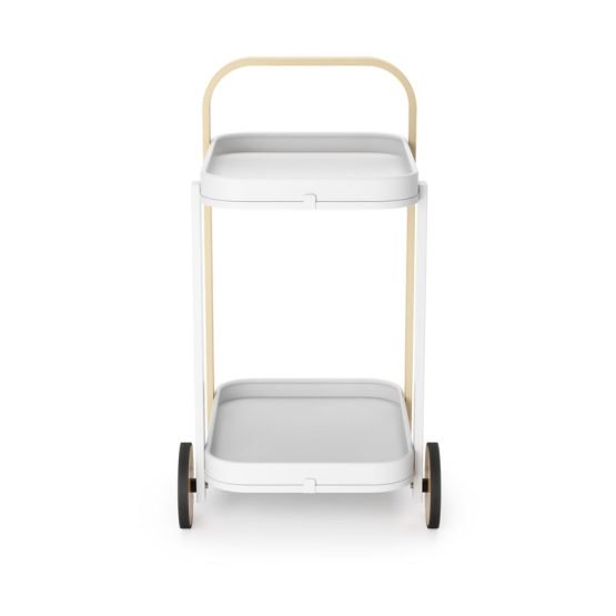 Bellwood Bar & Serving Cart White-Natural