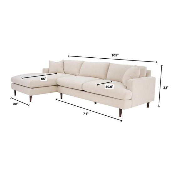 Martha Left Sectional Sofa - Beach Alabaster - Image 8