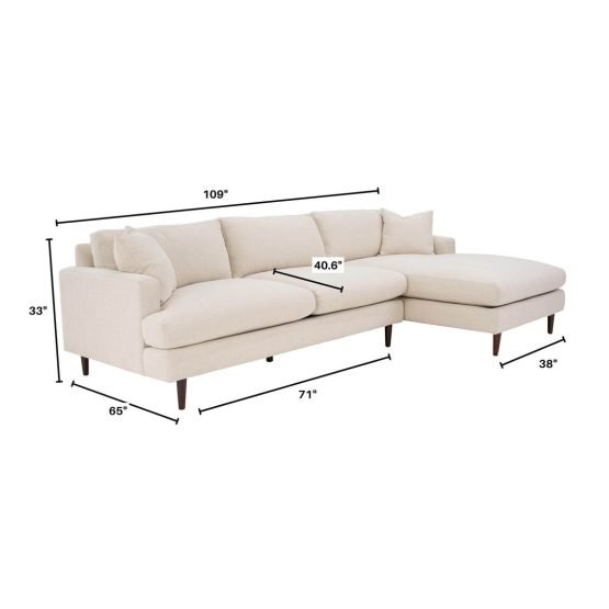Martha Right Sectional Sofa - Beach Alabaster - Image 8