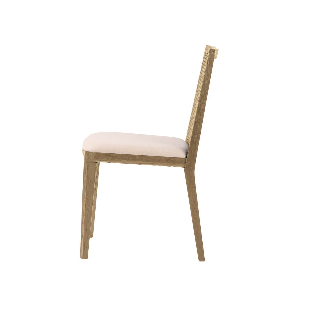 Cane Dining Chair - Oyster Linen/Natural Frame - Image 3