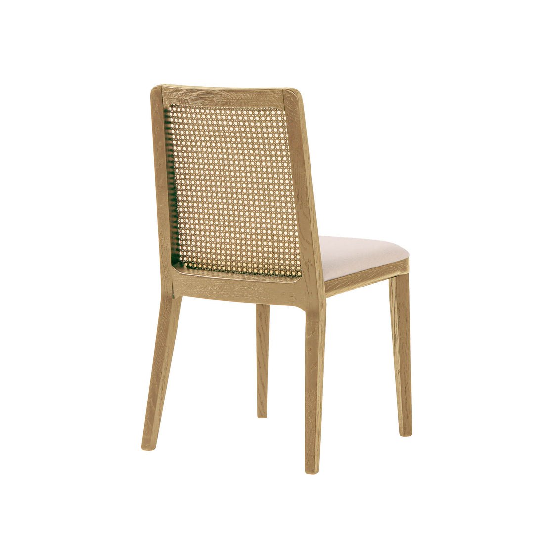 Cane Dining Chair - Oyster Linen/Natural Frame - Image 4