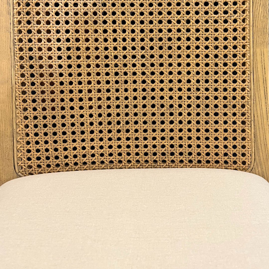 Cane Dining Chair - Oyster Linen/Natural Frame - Image 6