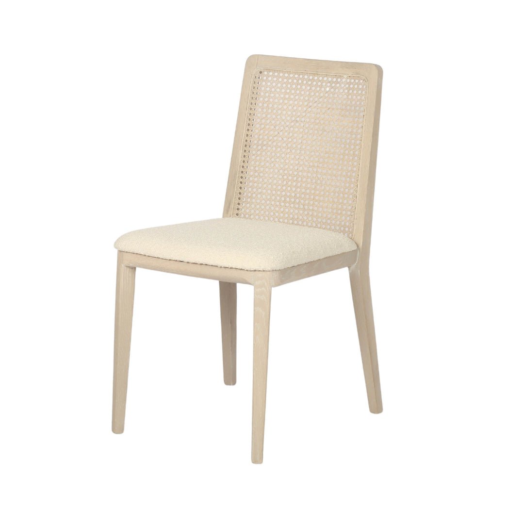 Cane Dining Chair - Scandi Boucle White/White Wash Frame (Limited Edition)
