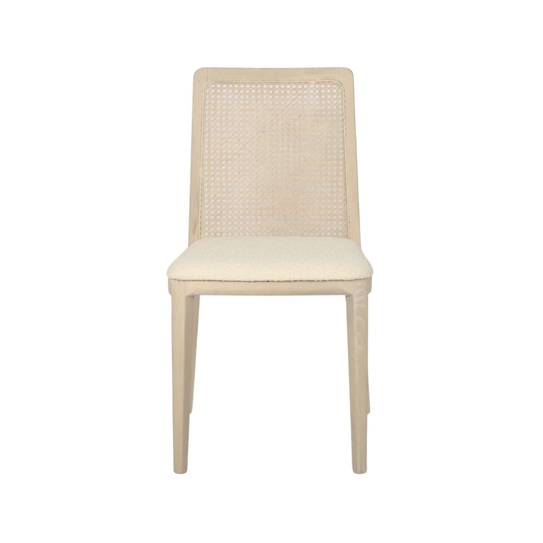 Cane Dining Chair - Scandi Boucle White/White Wash Frame (Limited Edition) - Image 2
