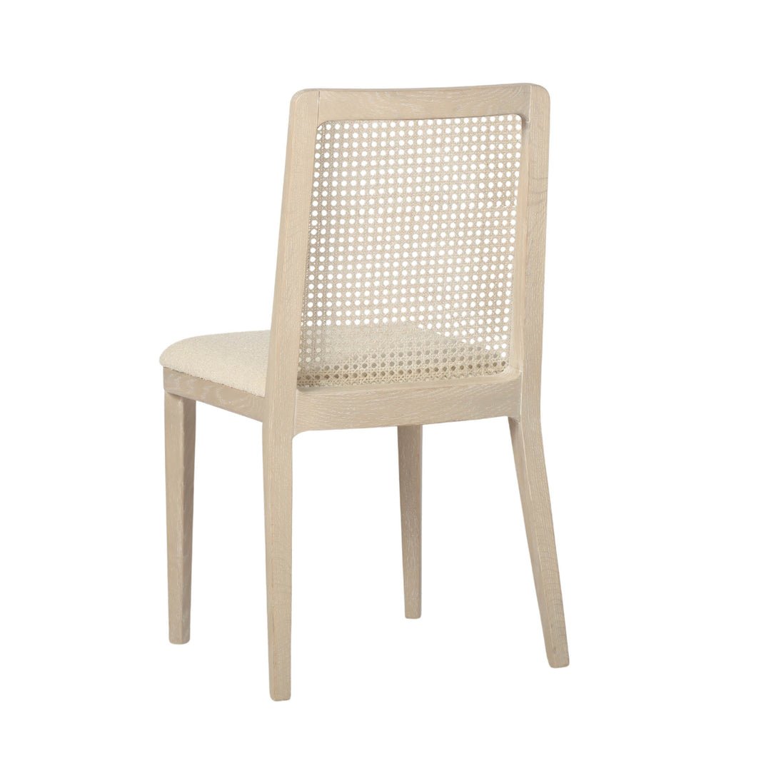 Cane Dining Chair - Scandi Boucle White/White Wash Frame (Limited Edition) - Image 4