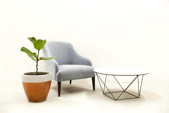 Valencia Round Coffee Table - Grey Marble/Black Matte - Image 2