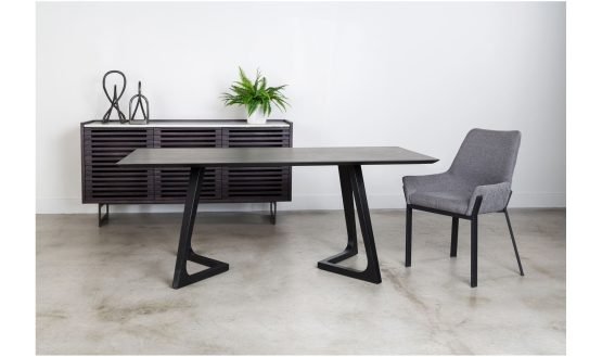 GODENZA RECTANGULAR DINING TABLE BLACK BROWN - Image 3