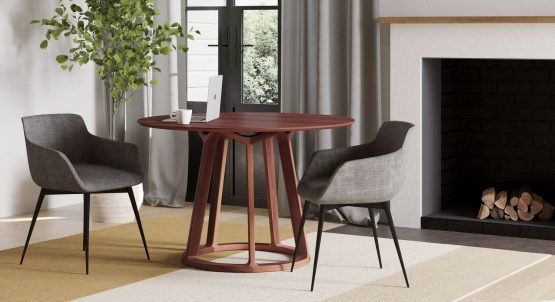 ALDO ROUND DINING TABLE BROWN - Image 2