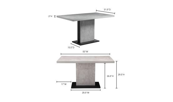 HANLON DINING TABLE LIGHT GREY BROWN - Image 5