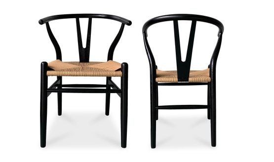 VENTANA DINING CHAIR BLACK AND NATURAL - SET OF TWO GREY - Image 5