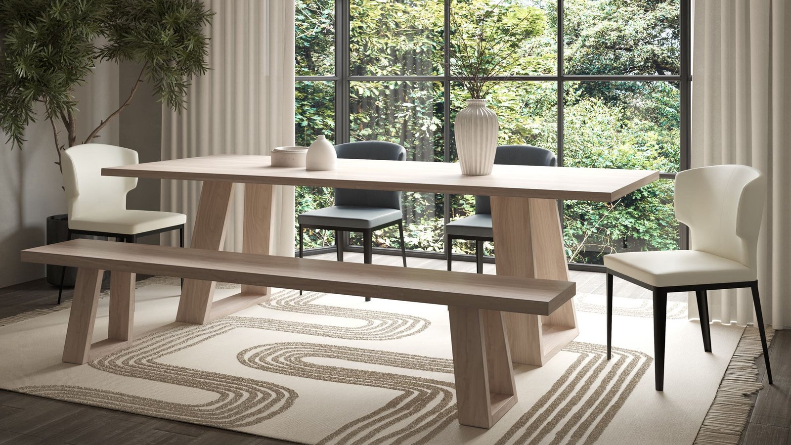 TANYA DINING TABLE LIGHT GREY - Image 3