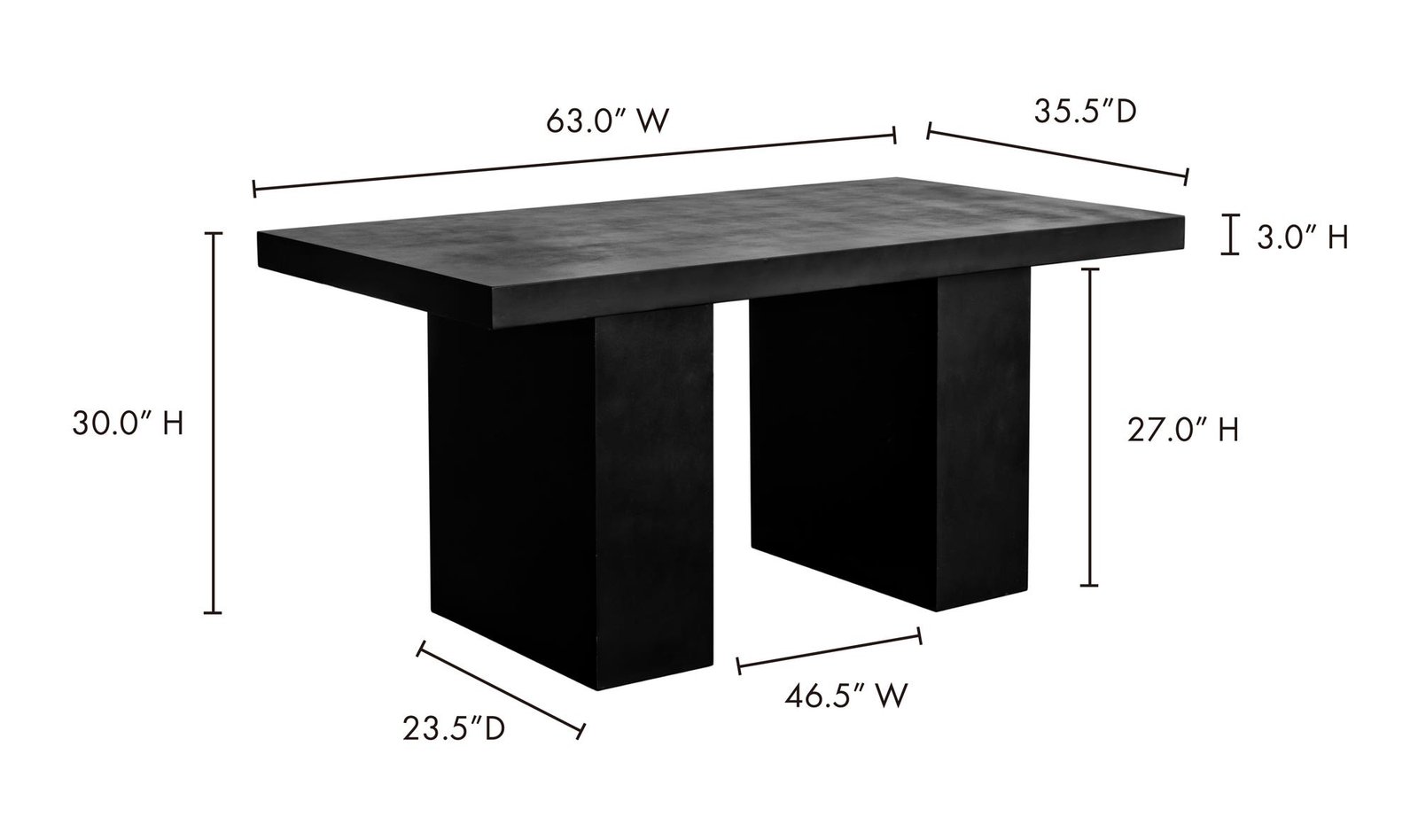AURELIUS 2 OUTDOOR DINING TABLE BLACK LIGHT GREY - Image 6