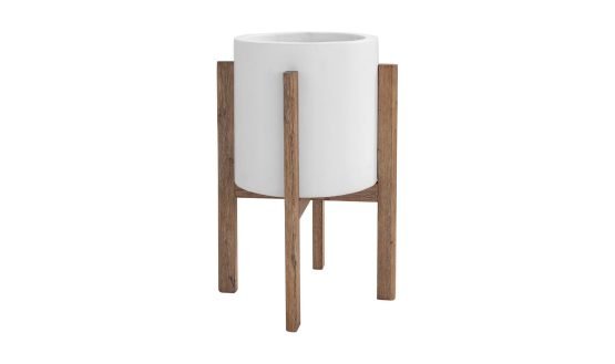 EVEREST SMALL ROUND PLANTER CREAM WHITE