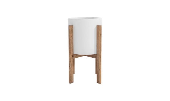 EVEREST SMALL ROUND PLANTER CREAM WHITE - Image 2