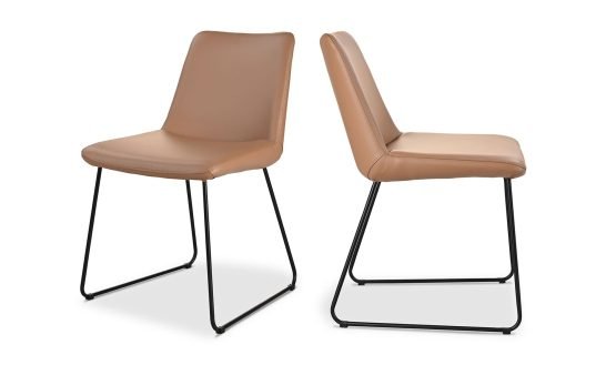 VILLA DINING CHAIR LIGHT BROWN - SET OF TWO GREY - Image 4