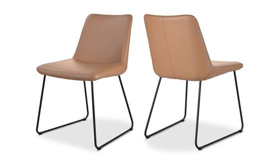 VILLA DINING CHAIR LIGHT BROWN - SET OF TWO GREY