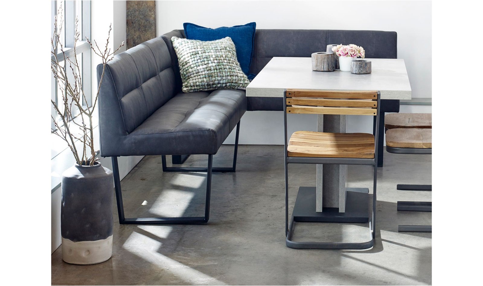 HANLON CORNER BENCH DARK GREY - Image 3