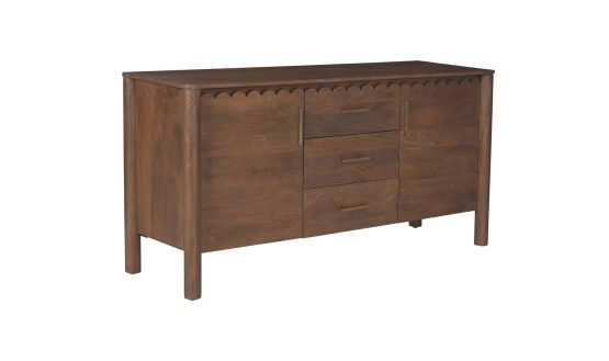 WILEY 3 DRAWER SIDEBOARD VINTAGE BROWN - Image 2