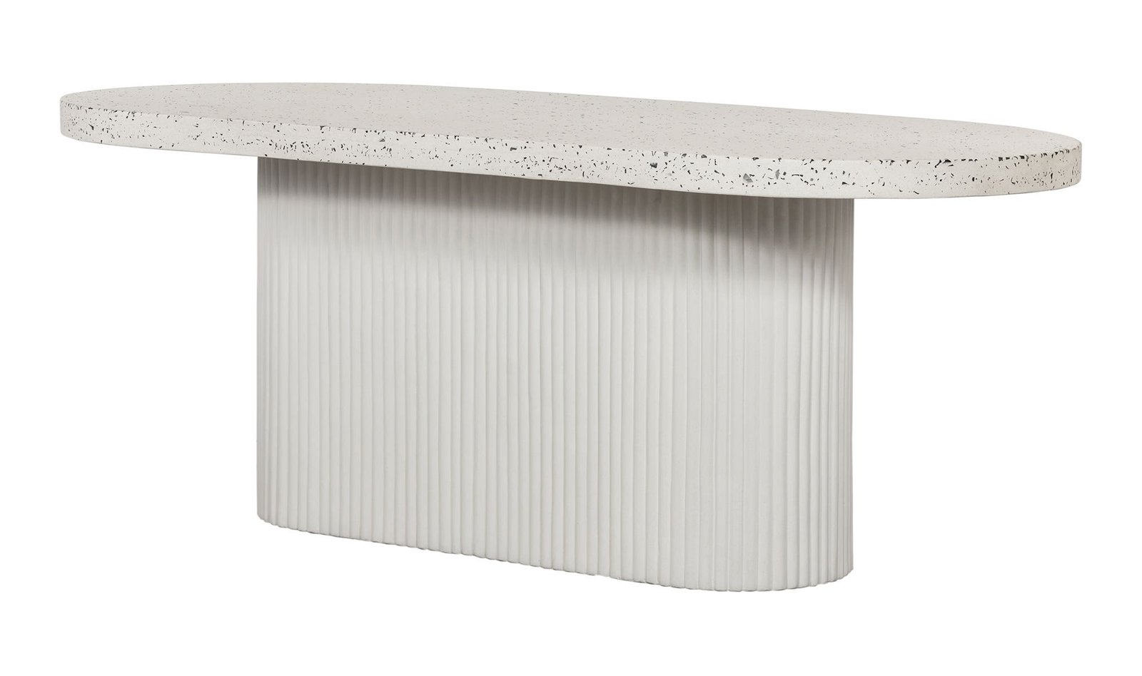 LYON OUTDOOR DINING TABLE WHITE TERRAZZO LIGHT GREY - Image 3