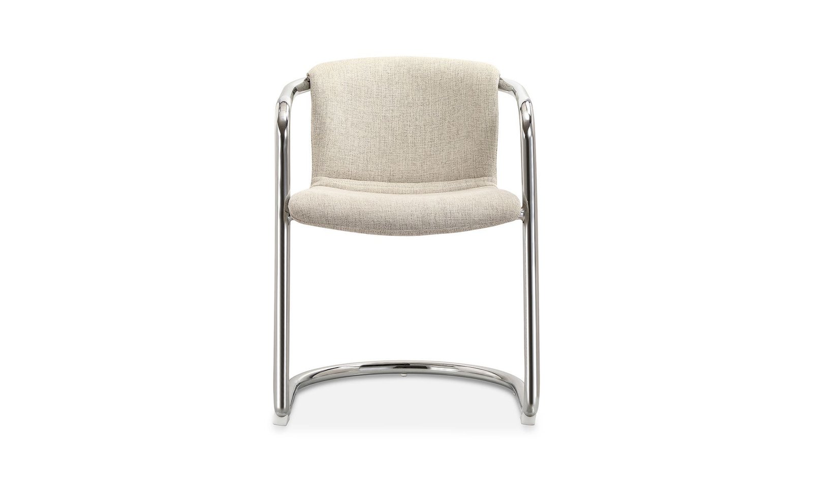 FREEMAN CHROME FRAME DINING CHAIR - SET OF TWO BLENDED CREAM - Image 5