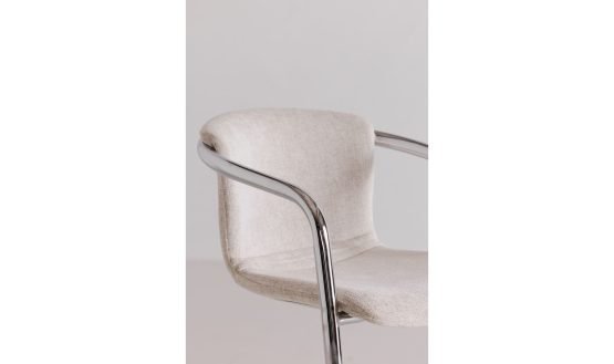 FREEMAN CHROME FRAME COUNTER STOOL - SET OF TWO BLENDED CREAM - Image 3