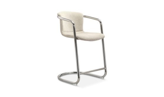 FREEMAN CHROME FRAME COUNTER STOOL - SET OF TWO BLENDED CREAM - Image 5