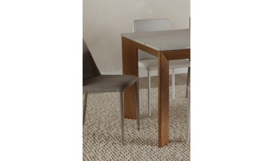 ANGLE MARBLE DINING TABLE RECTANGULAR LARGE GREY - Image 3