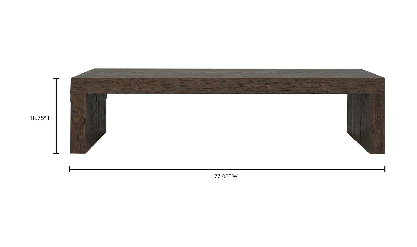 EVANDER DINING BENCH RUSTIC BROWN - Image 5