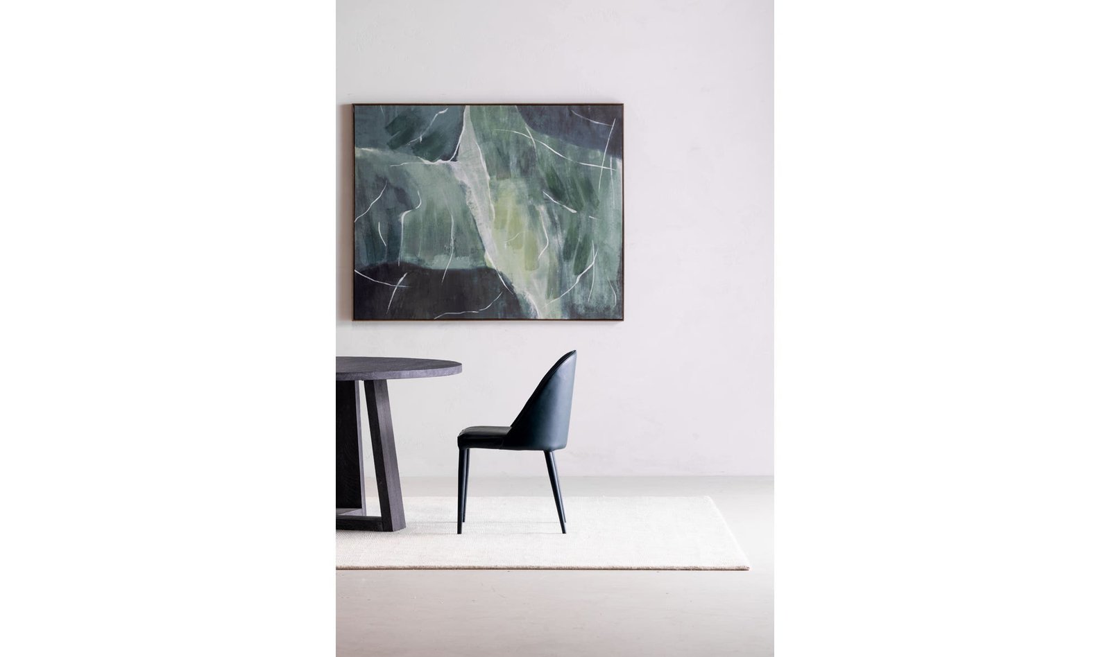 BURTON DINING CHAIR DARK TEAL VEGAN LEATHER - SET OF TWO BLACK FADE - Image 3