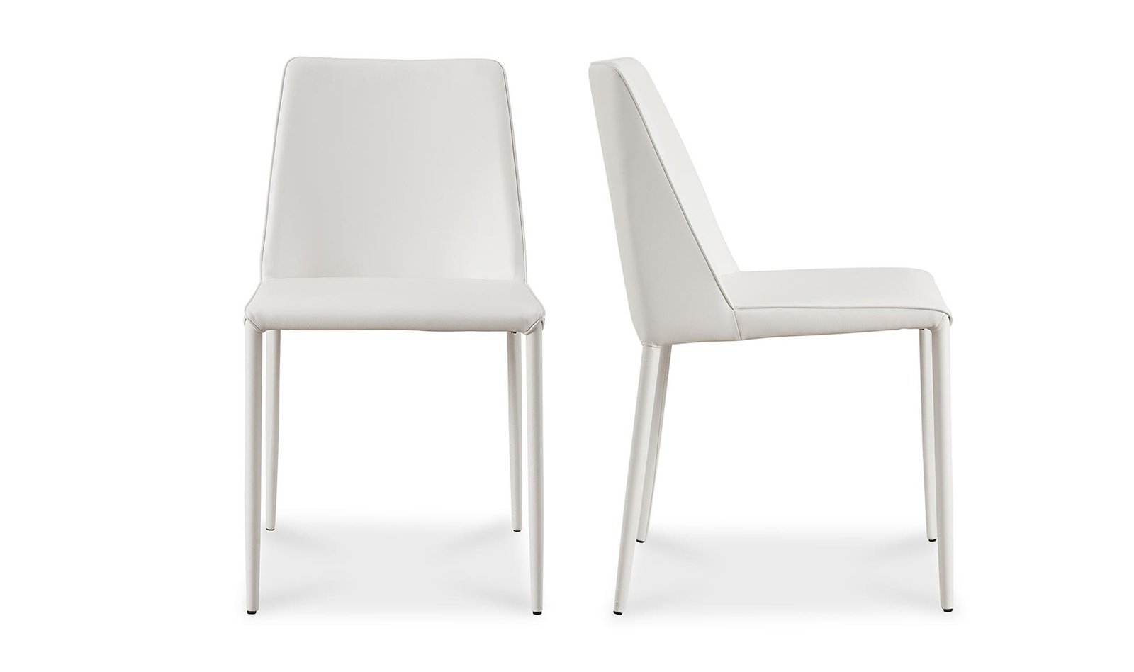 NORA DINING CHAIR WHITE VEGAN LEATHER - SET OF TWO BLACK - Image 4