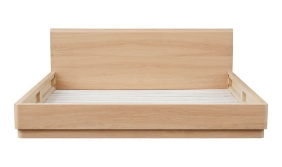 ROUND OFF QUEEN BED LIGHT OAK BROWN LIGHT BROWN - Image 3