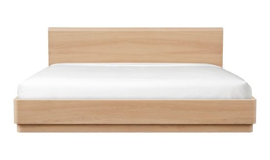 ROUND OFF QUEEN BED LIGHT OAK BROWN LIGHT BROWN - Image 4