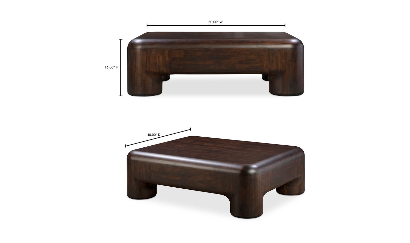 ROWAN COFFEE TABLE DARK BROWN - Image 6