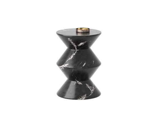 Union End Table - Marble Look Black Marble